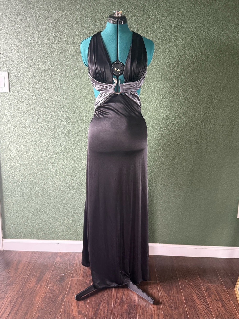 Speechless Black Maxi Dress with Silver Waist Detail